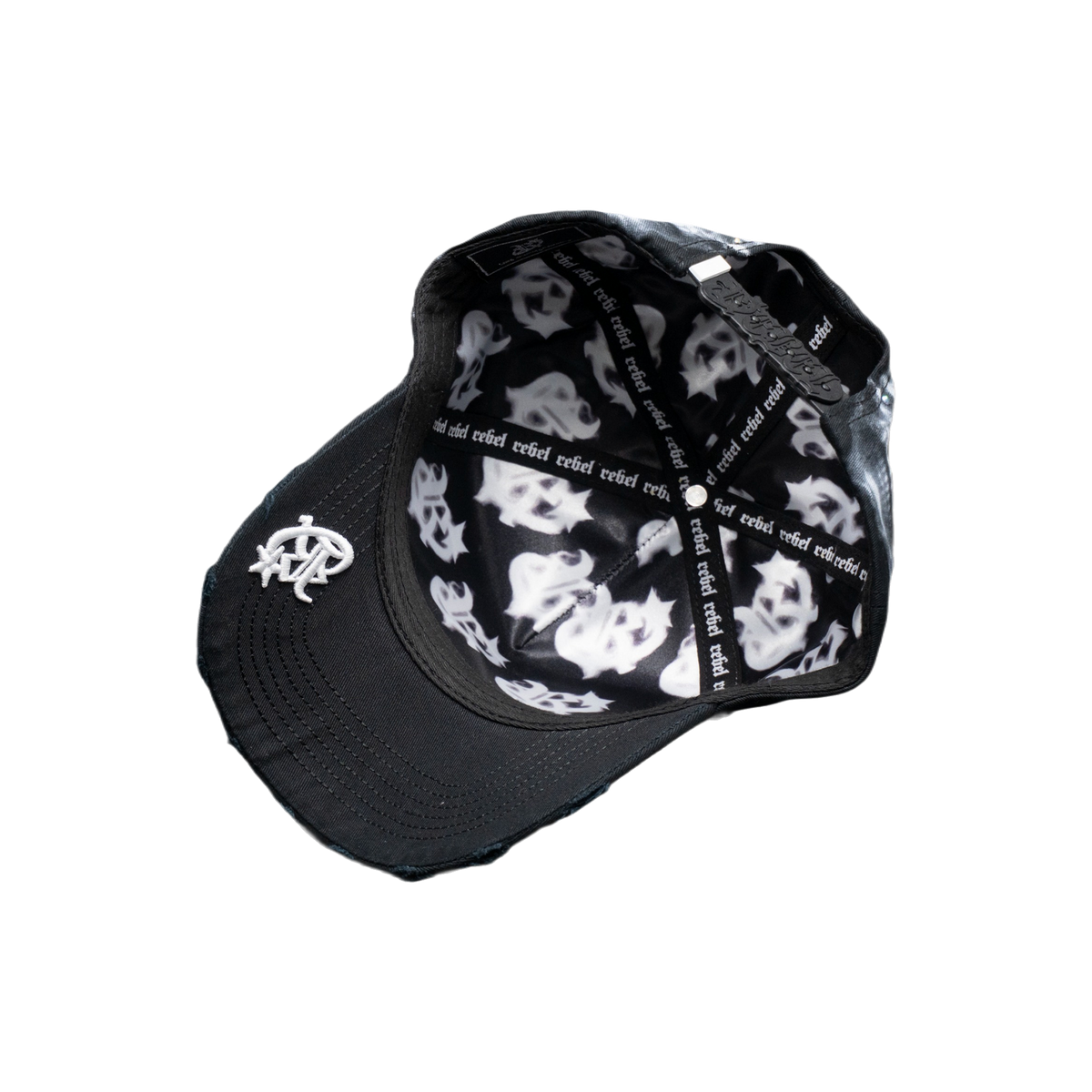 Black Mask Off de Rebel Hats — interior y parte inferior